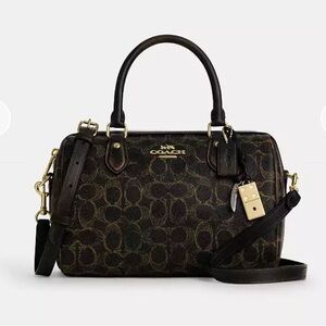 Coach Rowan Satchel Bag In Loved Signature Canvas with Charms